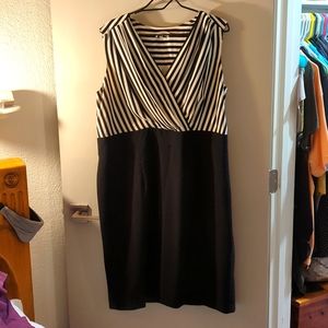 Calvin Klein Black and White Striped Dress